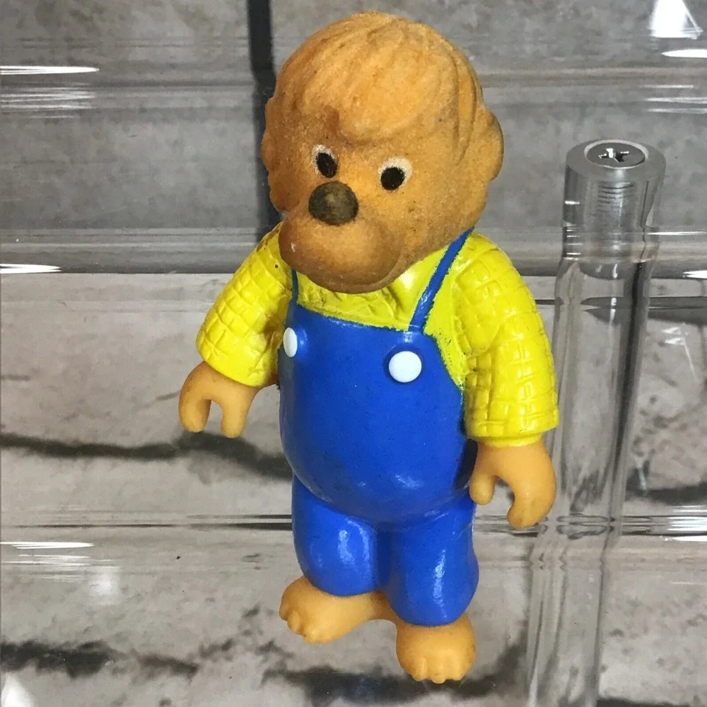 Vintage‎ 80's Berenstain Bears Flocked Figures Lot Of 3 Papa Mama Brother